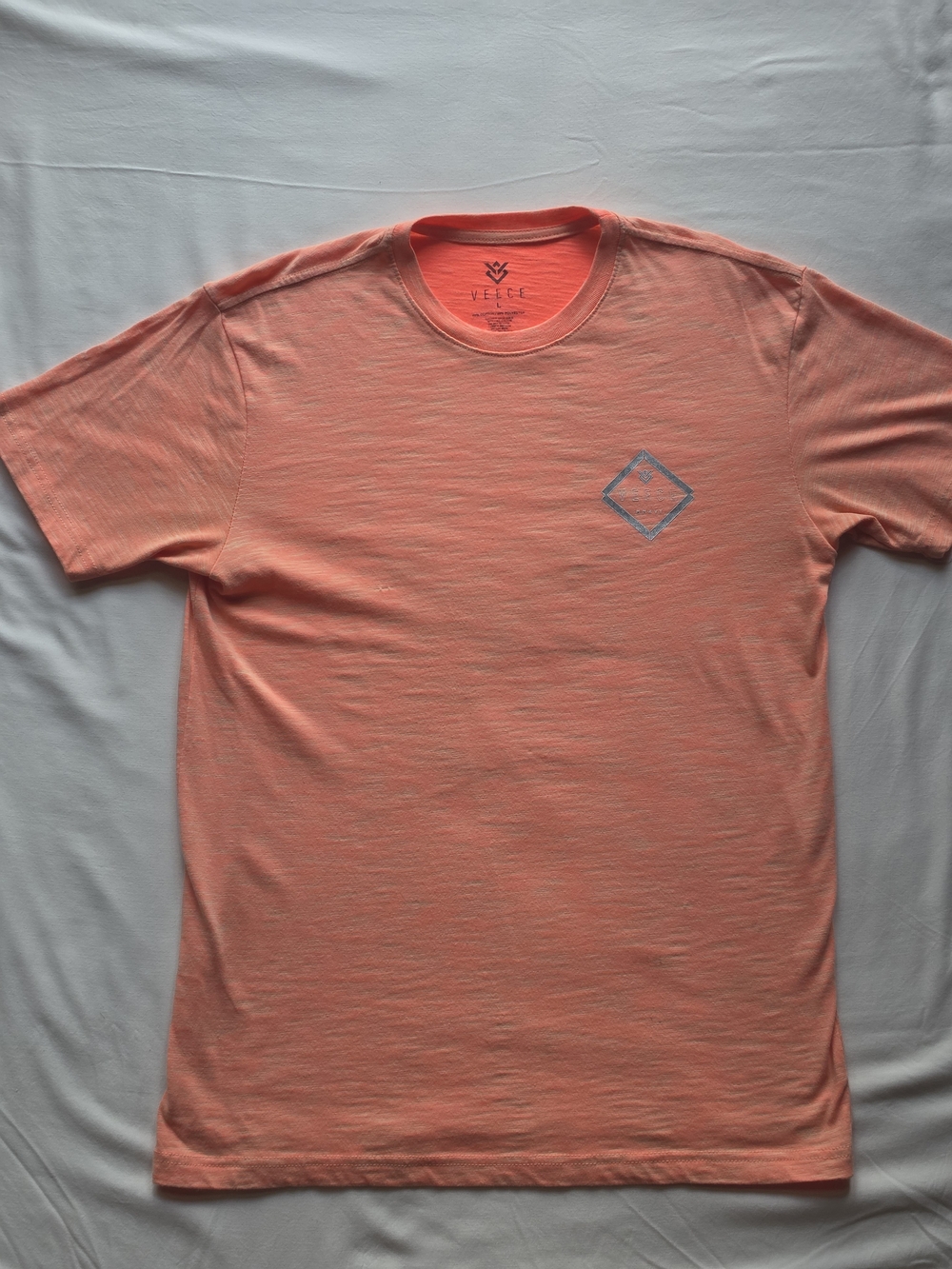 Veece Men’s Coral Short-Sleeve Crew Tee with Chest Emblem